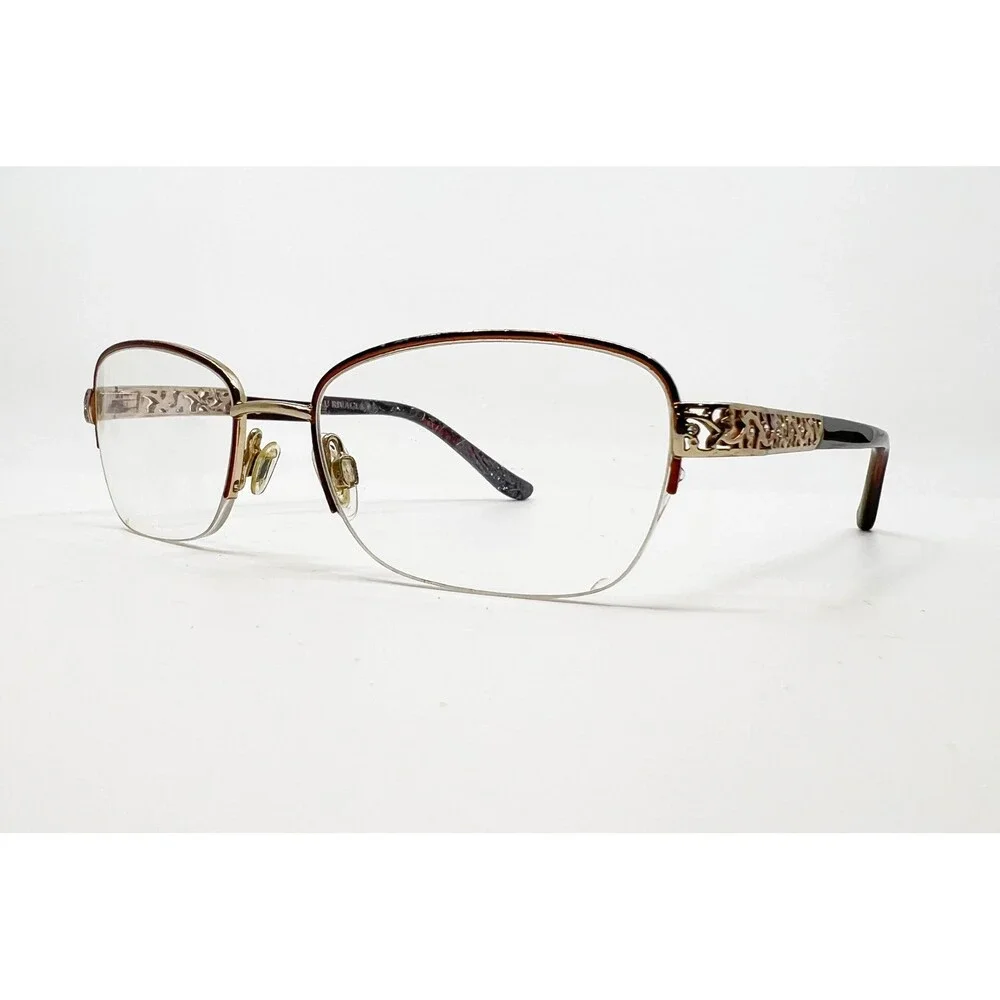 Sophia Loren Beau Rivage 63 Eyeglasses Womens Burgundy Gold Filigree 50-18-135